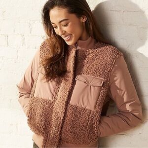 UpWest Women's Bomber Jacket - Tan Sherpa